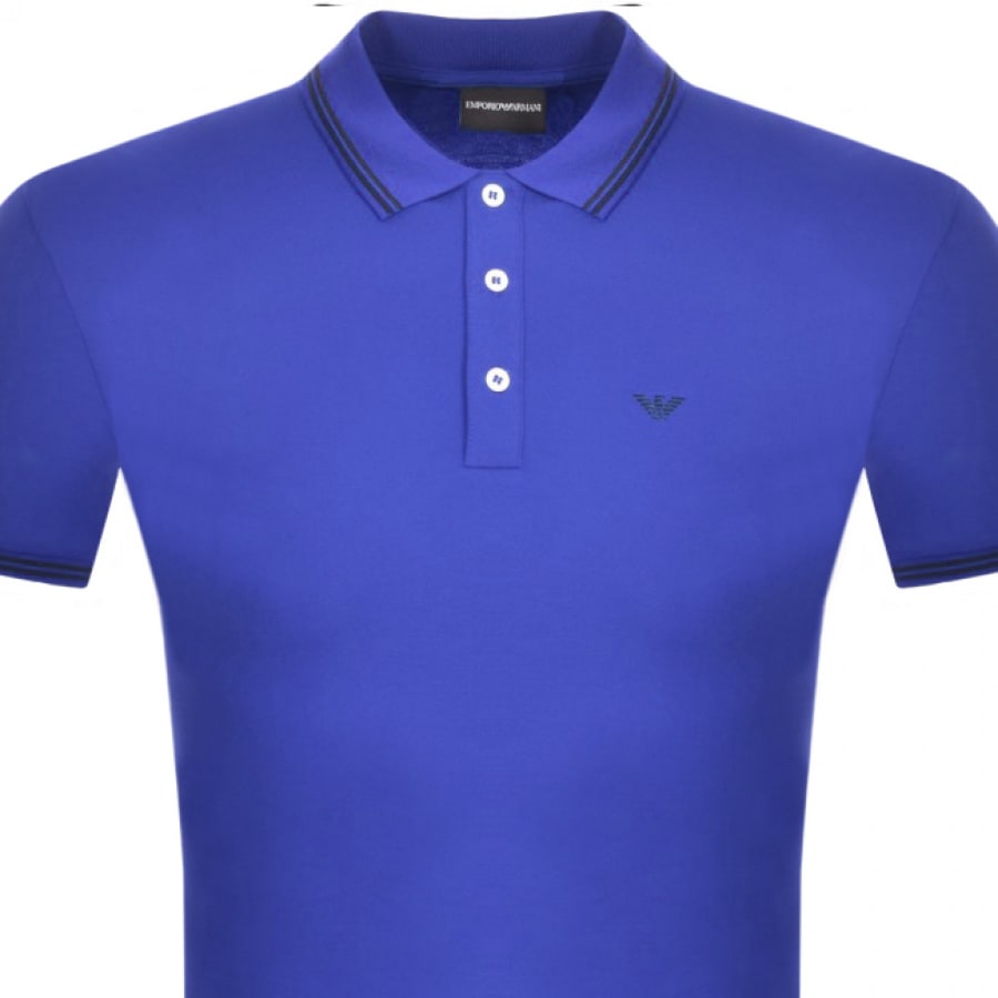 Alternative Image for ProductEmporio Armani Short Sleeved Polo T Shirt Blue2